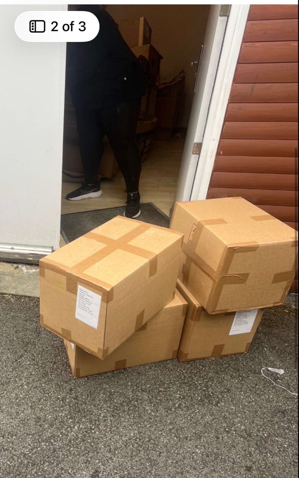 Parcels delivered to a customer's doorstep by Raymond Logistics